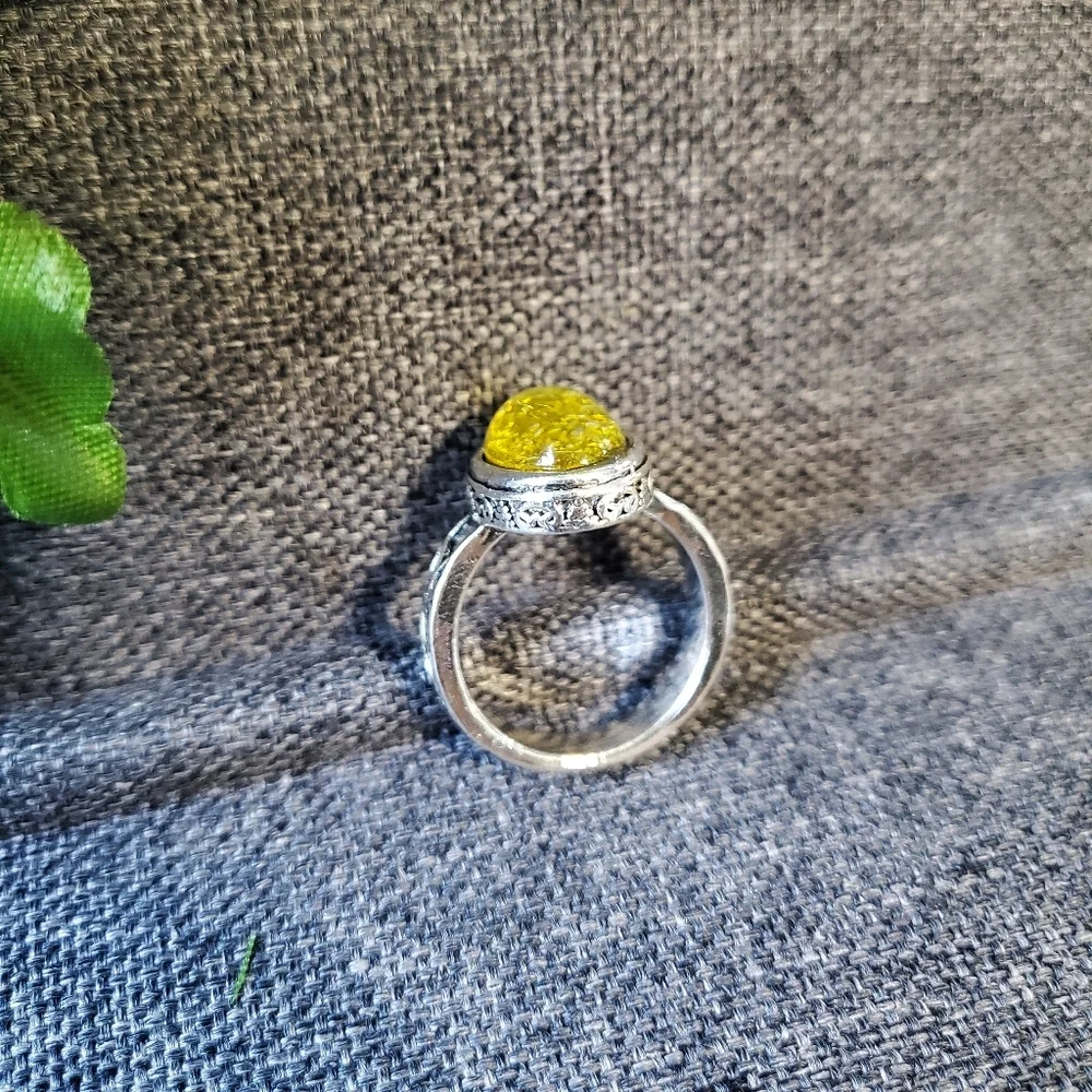 Imitate Threaded Agate Ring